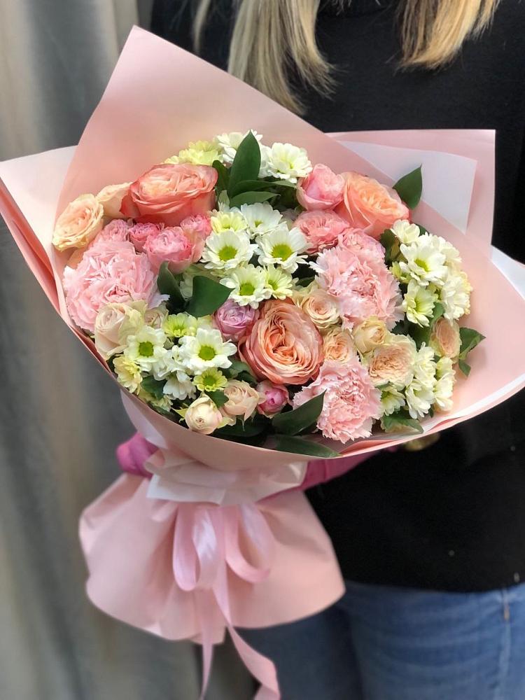 Букет цветов из: Гвоздики, Розы и Хризантемы в Сямже