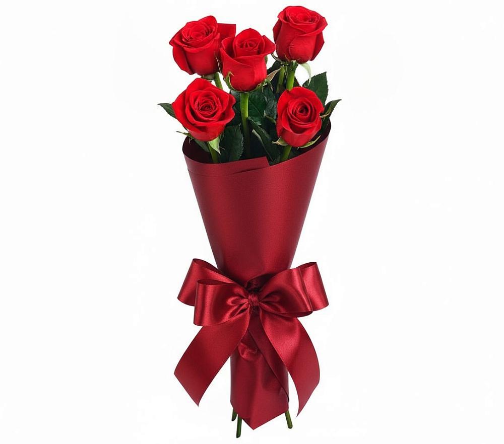 Букет 5 Красных роз Эдлесс Лав в Сямже