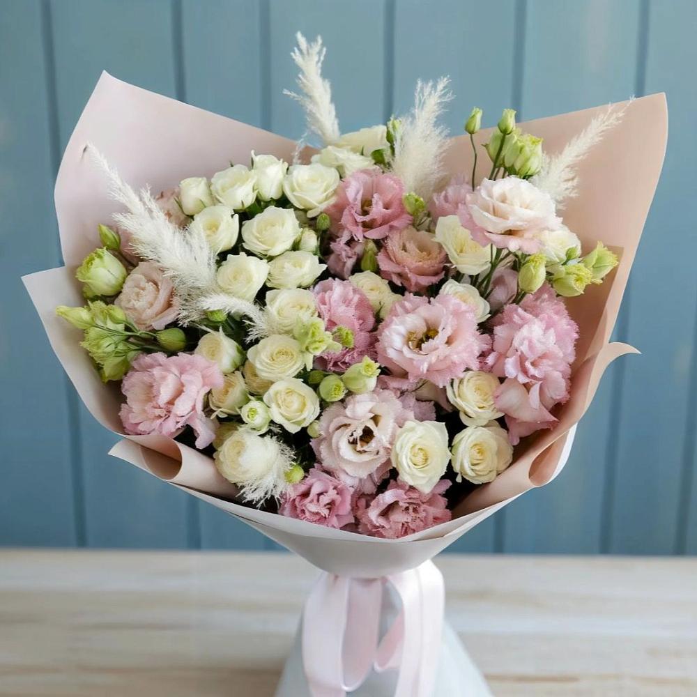 Букет цветов из: Альстромерии и Розы в Сямже