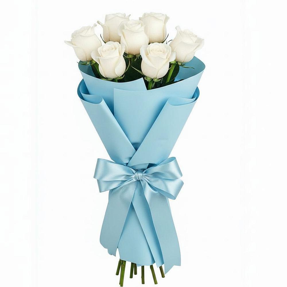 Букет 7 белых роз Проуд в Сямже