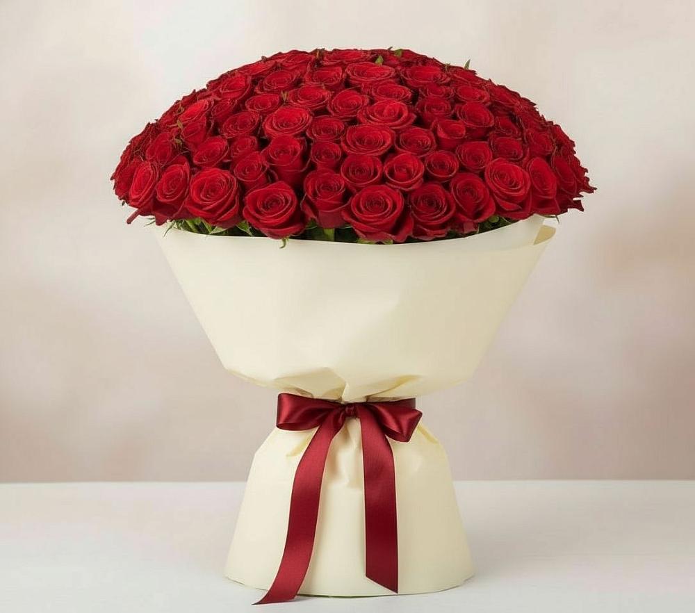 Букет 101 Красная роза Милано в Сямже