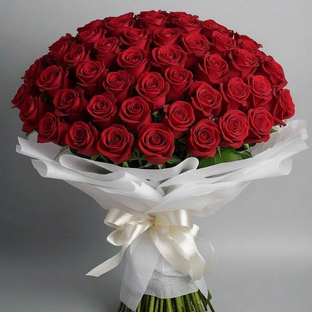 Букет 101 Красная роза Блэк Мэджик в Сямже