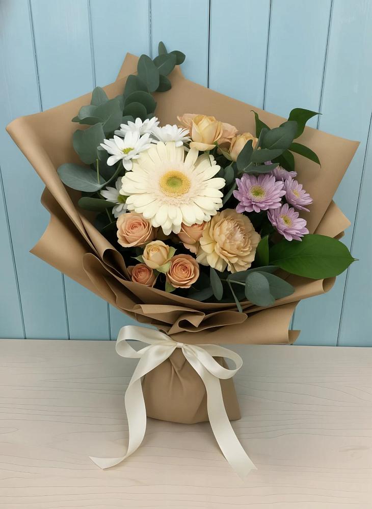 Букет цветов из: Герберы и Хризантемы в Сямже