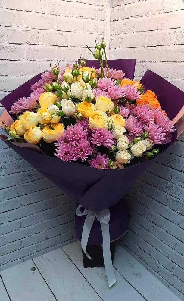 Букет цветов из: Хризантемы и Розы в Сямже