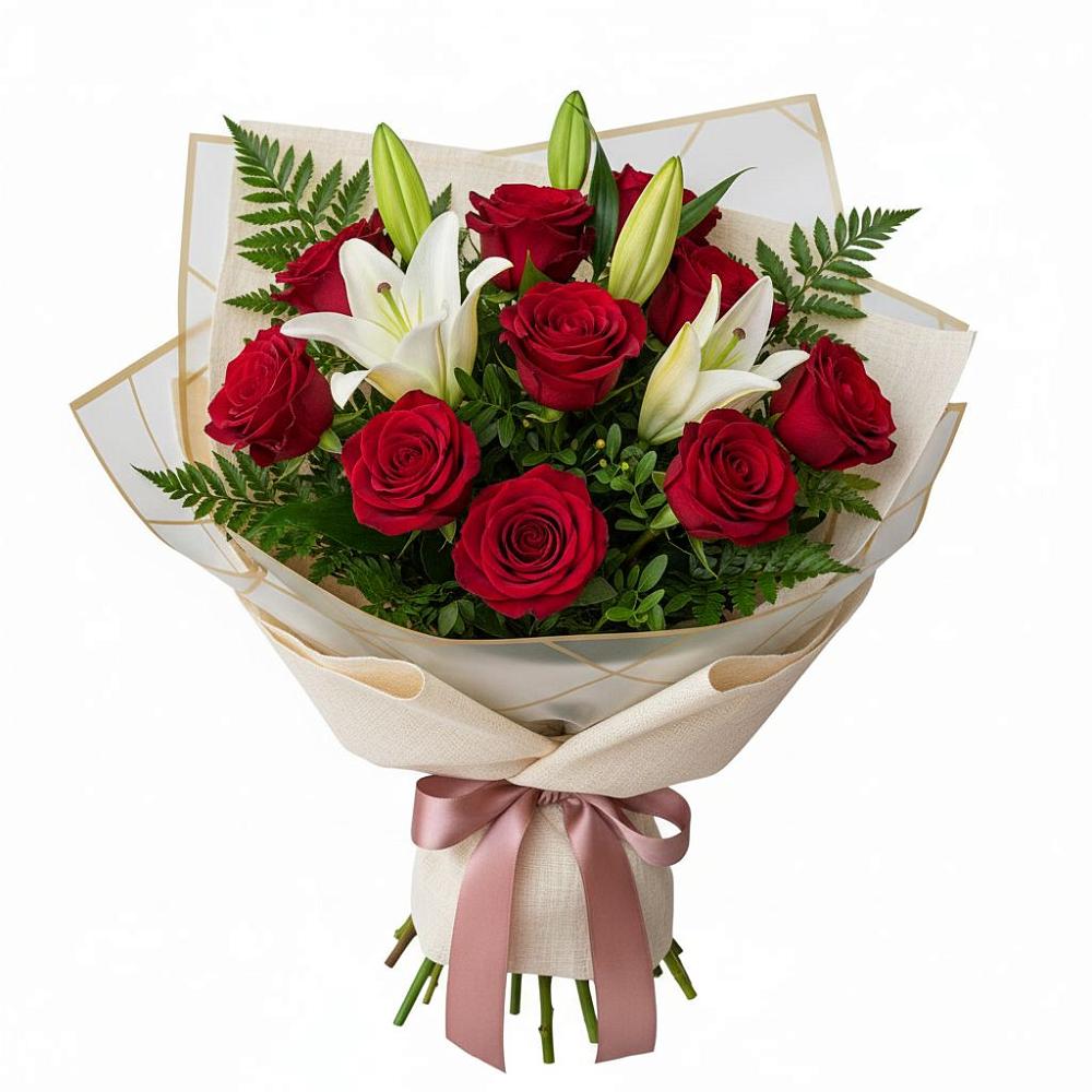 Букет цветов из: Лилии и Розы в Сямже