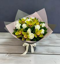 Букет цветов из:  Орхидеи и Розы #REPLACE_PRED# Сямже