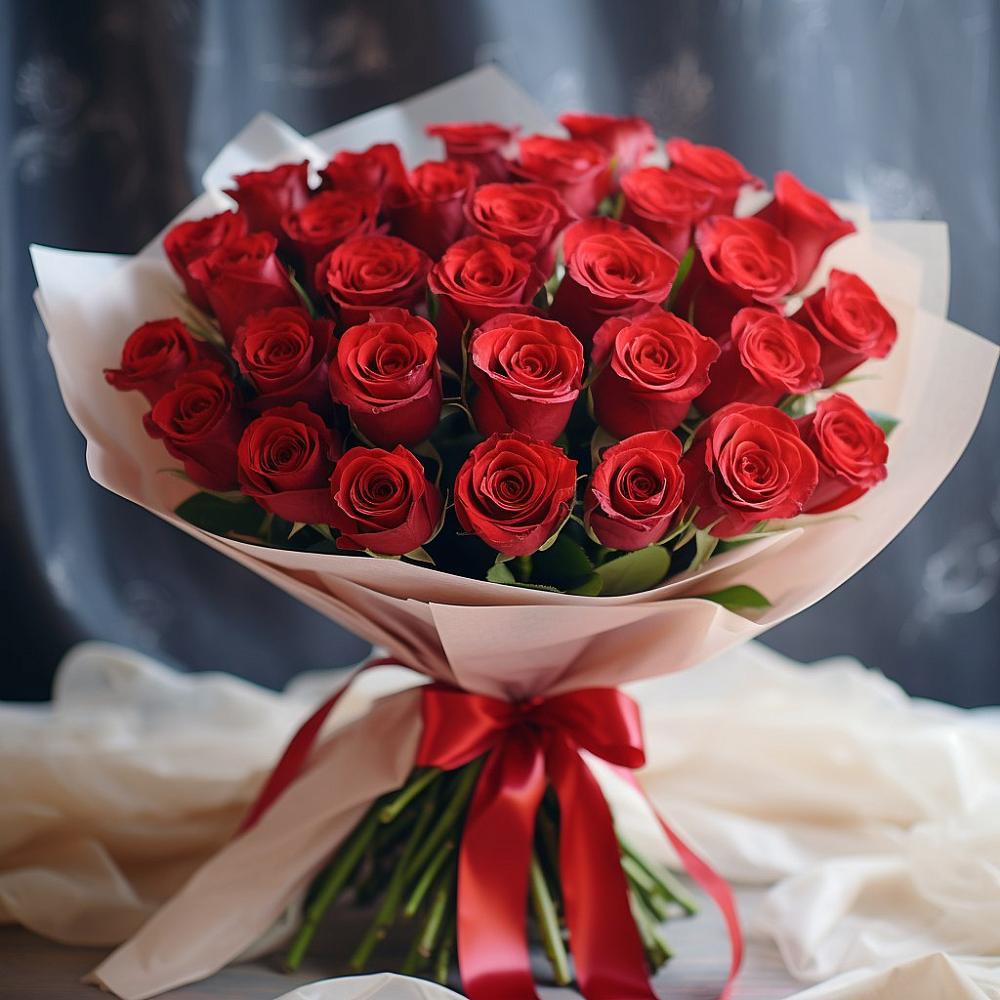 Букет 31 Красная роз Эдлесс Лав в Сямже