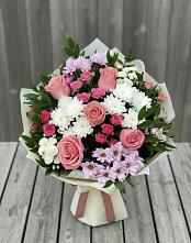 Букет цветов из:  Альстромерии, Гвоздики, Розы и Хризантемы #REPLACE_PRED# Сямже