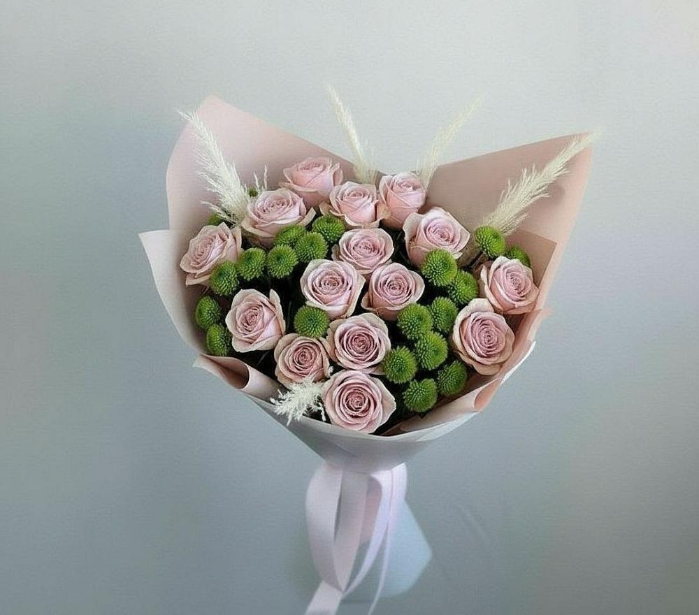 Букет цветов из: Розы и Хризантемы в Сямже