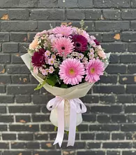 Букет цветов из:  Герберы и Хризантемы в Сямже