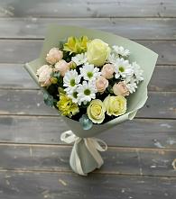 Букет цветов из:  Альстромерии, Розы и Хризантемы в Сямже