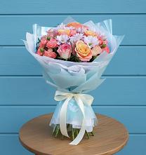 Букет цветов из:  Хризантемы и Розы в Сямже