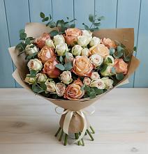 Букет цветов из:  Альстромерии и Розы в Сямже